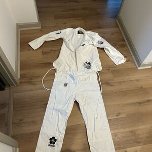 Women’s White Meerkatsu Laughing Hannya Brazilian Jiu Jitsu Gi- F4